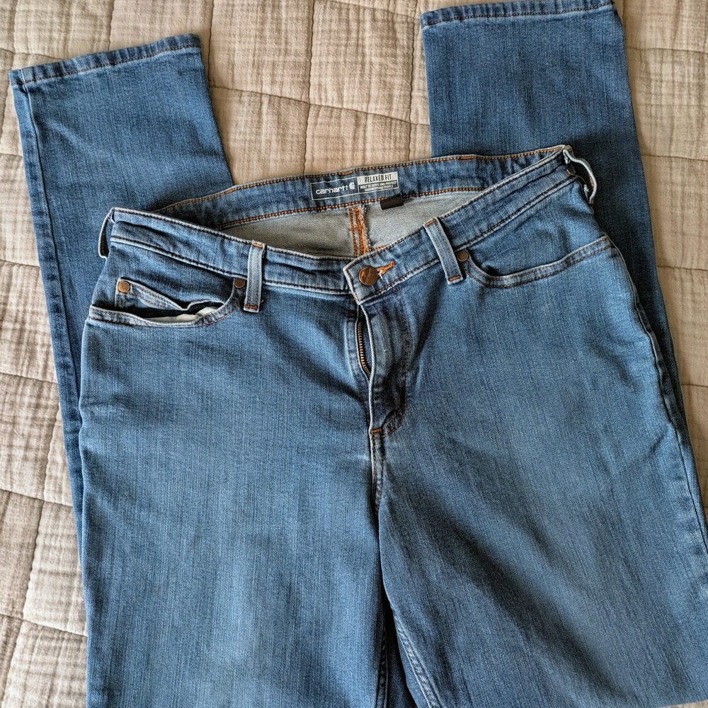Carhartt Women's Straight Leg Jeans in Blue